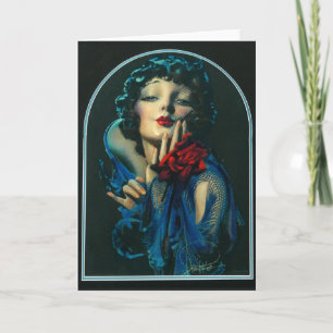 beautiful 1920s woman card