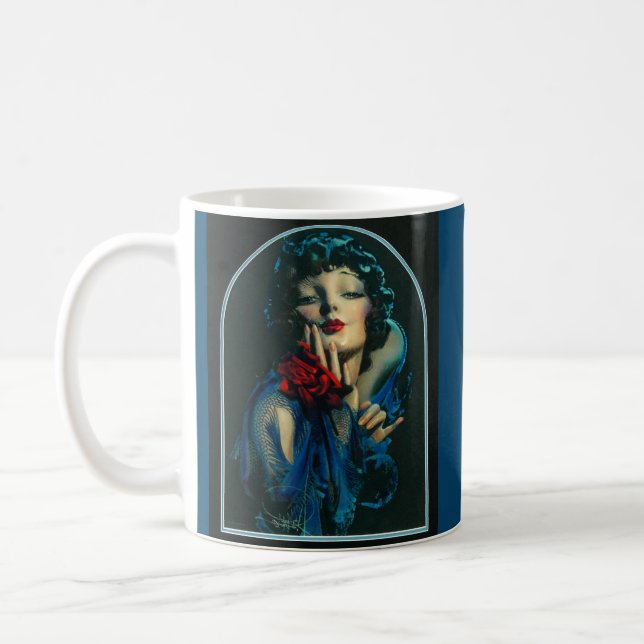 beautiful 1920s woman coffee mug (Left)