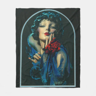 beautiful 1920s woman fleece blanket