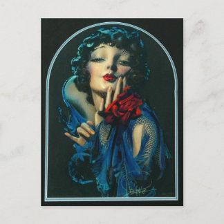 beautiful 1920s woman postcard