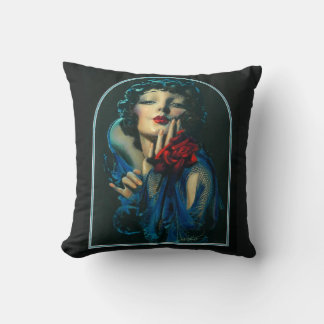 beautiful 1920s woman print throw pillow