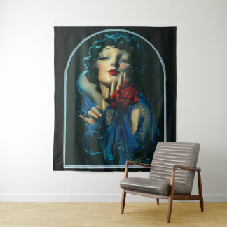 beautiful 1920s woman tapestry
