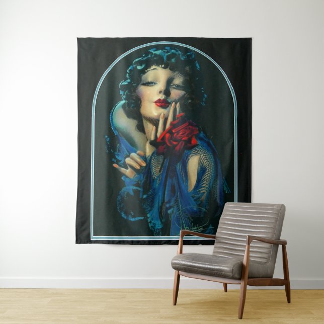 beautiful 1920s woman tapestry (In Situ)