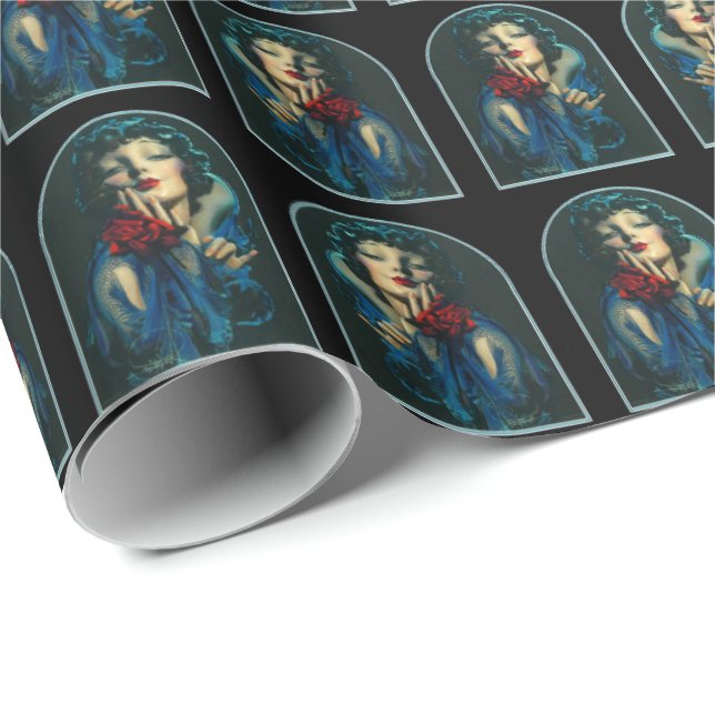 beautiful 1920s woman wrapping paper (Roll Corner)