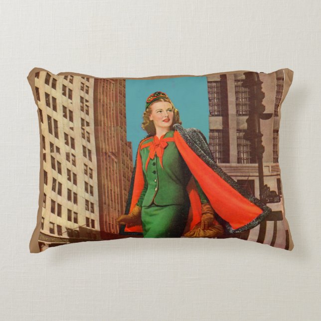 beautiful 1940s uptown girl decorative pillow (Front)