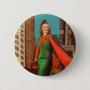 beautiful 1940s uptown girl pinback button
