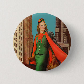 beautiful 1940s uptown girl pinback button
