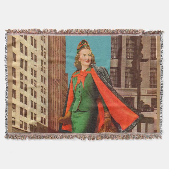 beautiful 1940s uptown girl throw blanket (Front)