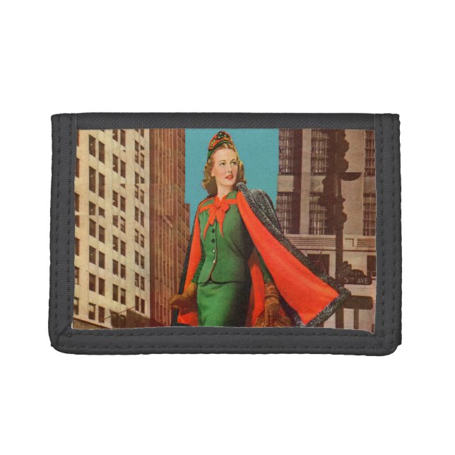 beautiful 1940s uptown girl tri-fold wallet (Front)