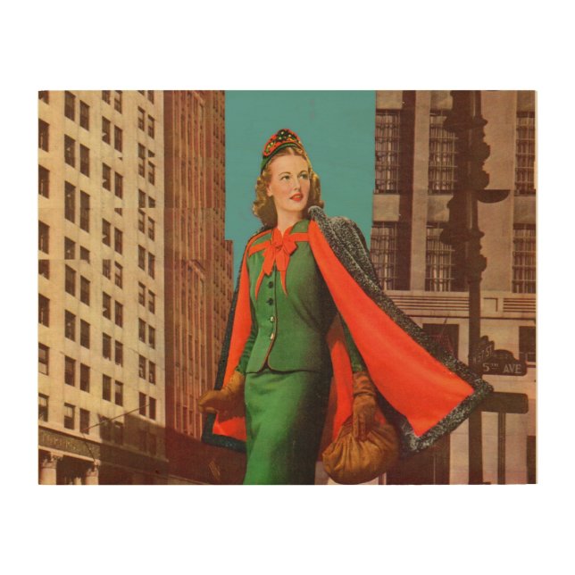 beautiful 1940s uptown girl wood wall art (Front)