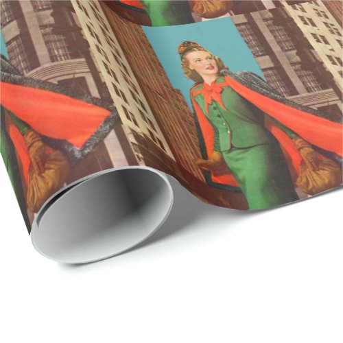 beautiful 1940s uptown girl wrapping paper