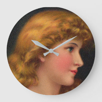 beautiful 19th century woman large clock