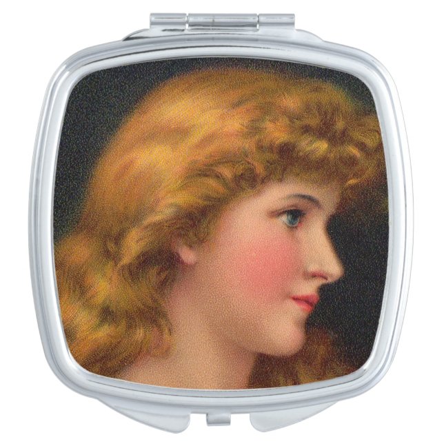 beautiful 19th century woman mirror for makeup (Front)