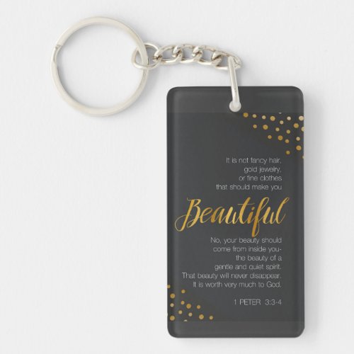 Beautiful 1 Peter 3 Scripture Verse Keychain