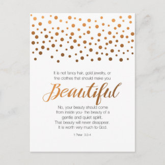 Beautiful, 1 Peter 3 Scripture Verse Postcard