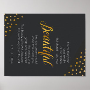 Beautiful, 1 Peter 3 Scripture Verse Poster