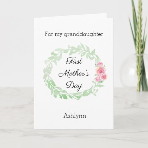 Beautiful 1st Mothers Day Granddaughter Card