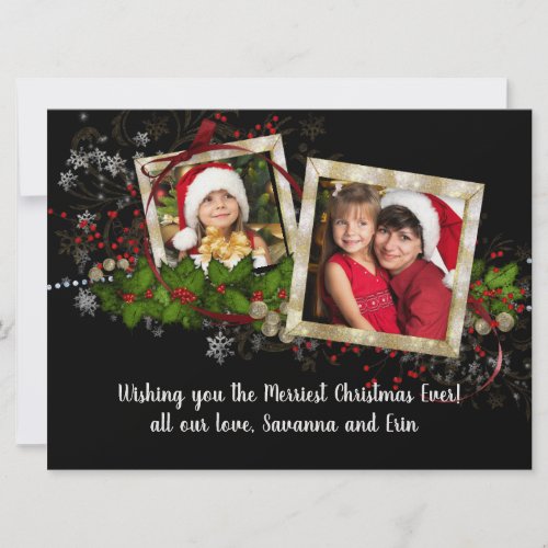 Beautiful 2 Photo Christmas Frames with Letter
