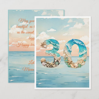Beautiful 30 Beach Birthday Card