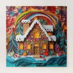 Beautiful 3-D Gingerbread House Christmas Jigsaw Puzzle<br><div class="desc">Puzzles
Beautiful 3-D Gingerbread House Christmas
Holidays/Festive/Fun
Customizable</div>