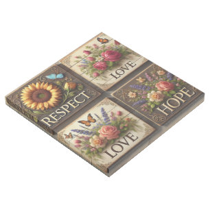 Beautiful 3D Wooden Signs with Uplifting Floral 