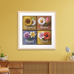 Beautiful 3D Wooden Signs with Uplifting Floral