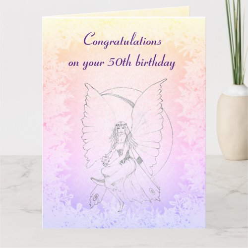 Beautiful 50th Birthday design Card