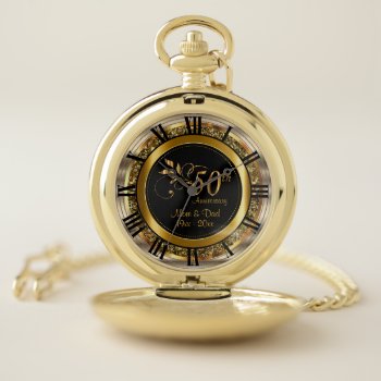 Beautiful 50th Golden Anniversary Pocket Watch by DesignsbyDonnaSiggy at Zazzle