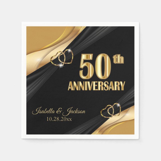 Beautiful 50th  Wedding Anniversary  Napkins (Front)