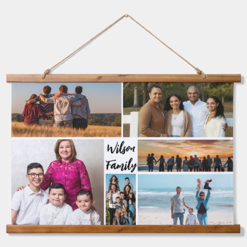 Beautiful 6 Family Photo Collage Personalized Hanging Tapestry