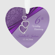 Beautiful 6th Amethyst Wedding Anniversary Design Ornament