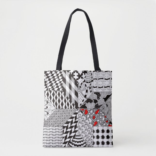 Beautiful 8-Point Quilting Block Tote Bag (Front)
