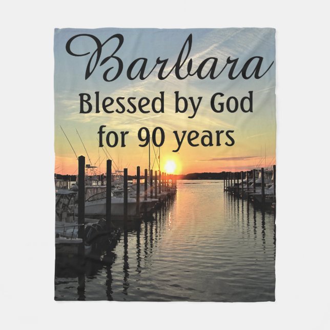 Beautiful 90th Birthday Personalized Blanket (Front)