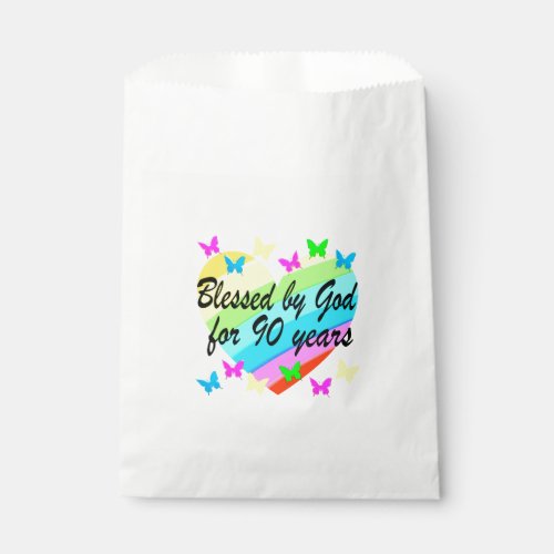 BEAUTIFUL 90TH CHRISTIAN BIRTHDAY PRAYER DESIGN FAVOR BAG