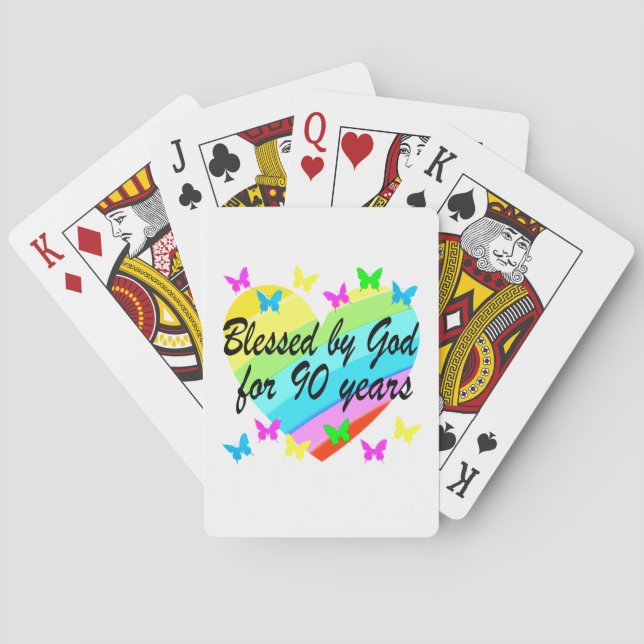 BEAUTIFUL 90TH CHRISTIAN BIRTHDAY PRAYER DESIGN POKER CARDS (Back)
