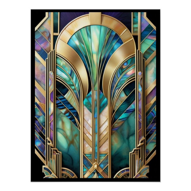 Beautiful Abalone Art Deco Poster. Poster (Front)