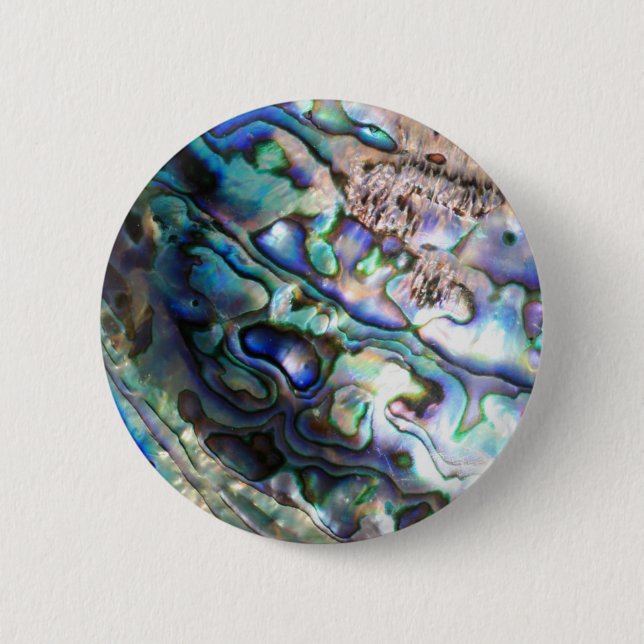 Beautiful abalone shell pinback button (Front)
