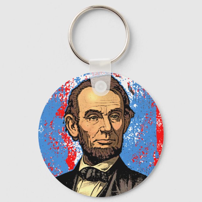Beautiful Abraham Lincoln Portrait Keychain (Front)