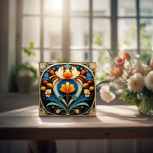 Beautiful Abstract Art Deco Ceramic Tile