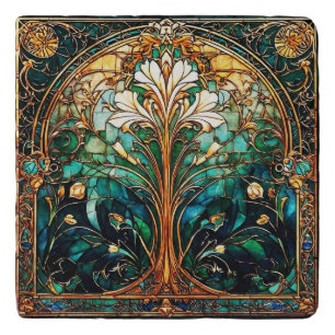 Beautiful Abstract Art Deco Nouveau Trivet