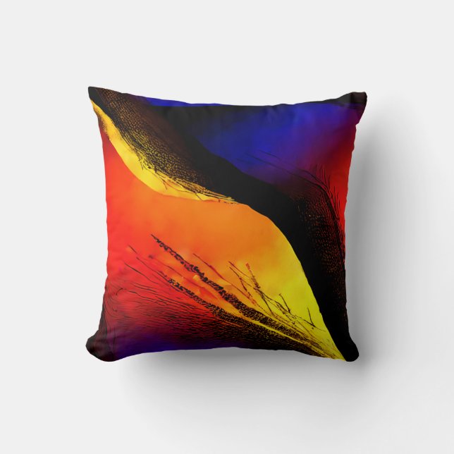 Beautiful Abstract Art on Dark Background Throw Pillow (Front)