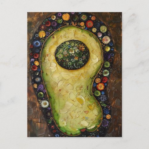 beautiful abstract avocado postcard