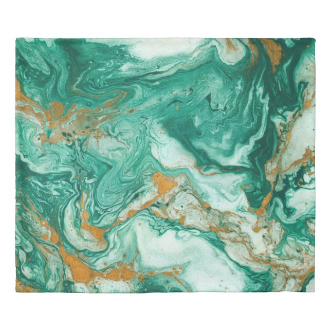 Beautiful abstract background. Golden and dark gre Duvet Cover (Front)