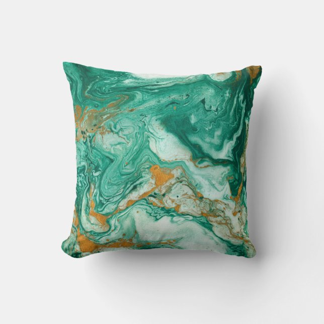 Beautiful abstract background. Golden and dark gre Throw Pillow (Front)