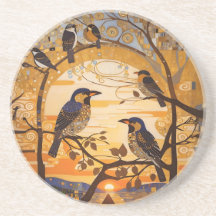 Beautiful Abstract Birds At Sunrise Decorative