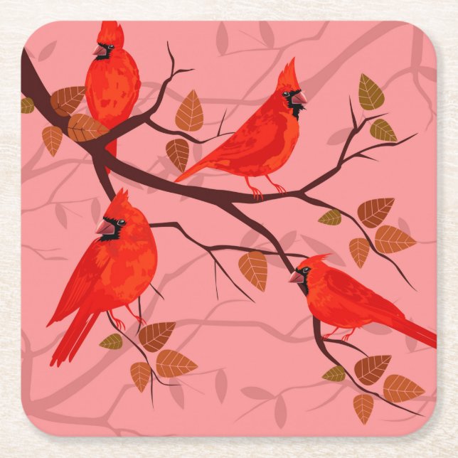 Beautiful Abstract Birds Coaster Set (Front)