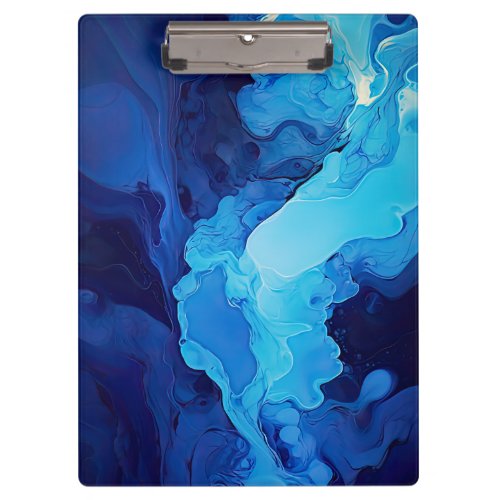 Beautiful Abstract Blue Modern Artistic Fluid Art Clipboard