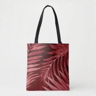 Beautiful abstract color pink and red flowers on b tote bag