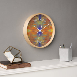 Beautiful Abstract Colorful Marble Liquified Clock