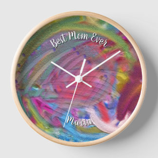 Beautiful Abstract Colorful Marble Liquified Clock